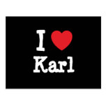 Amo el personalizado del corazón de Karl personali Tarjetas Postales