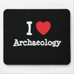 Amo el personalizado del corazón de la arqueología tapete de ratón