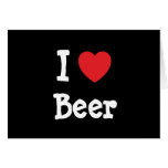 Amo el personalizado del corazón de la cerveza per felicitaciones