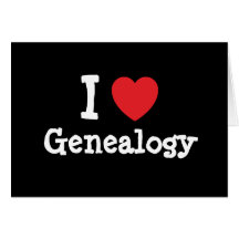 Amo el personalizado del corazón de la genealogía  tarjeton