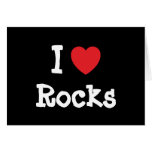 Amo el personalizado del corazón de las rocas pers felicitacion 