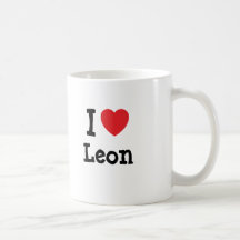 Amo el personalizado del corazón de León personali Tazas