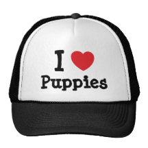 Amo el personalizado del corazón de los perritos p gorros  