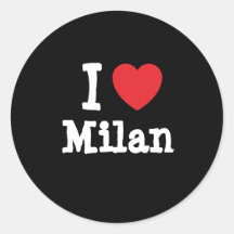 Amo el personalizado del corazón de Milano persona Pegatinas Redondas