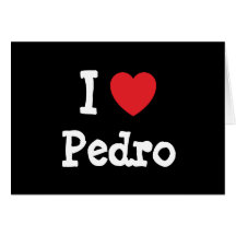 Amo el personalizado del corazón de Pedro personal Tarjeta