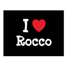 Amo el personalizado del corazón de Rocco personal Postales