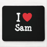 Amo el personalizado del corazón de Sam personaliz Tapete De Raton