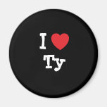 Amo el personalizado del corazón de Ty personaliza Imanes Para Frigoríficos