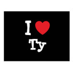 Amo el personalizado del corazón de Ty personaliza Tarjetas Postales
