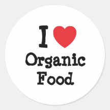 Amo el personalizado del corazón del alimento biol etiqueta redonda