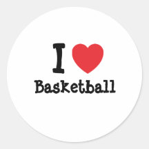 Amo el personalizado del corazón del baloncesto pe pegatinas  