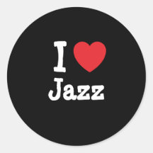 Amo el personalizado del corazón del jazz personal pegatinas redondas