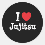 Amo el personalizado del corazón del jiu-jitsu per pegatinas redondas