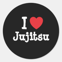 Amo el personalizado del corazón del jiu-jitsu per pegatinas redondas