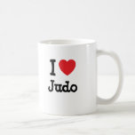 Amo el personalizado del corazón del judo personal tazas de café