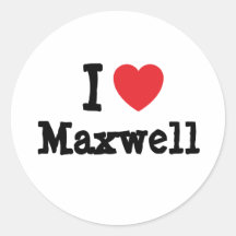 Amo el personalizado del corazón del maxwell perso pegatina redonda