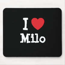Amo el personalizado del corazón del Milo personal Tapetes De Raton
