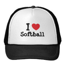 Amo el personalizado del corazón del softball pers gorra