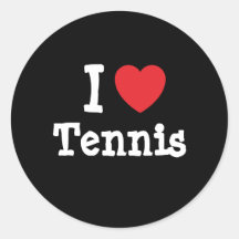 Amo el personalizado del corazón del tenis persona etiqueta