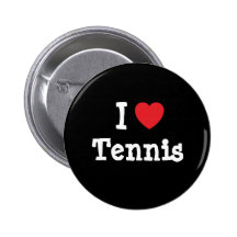 Amo el personalizado del corazón del tenis persona pins