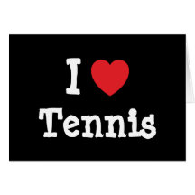Amo el personalizado del corazón del tenis persona tarjetas