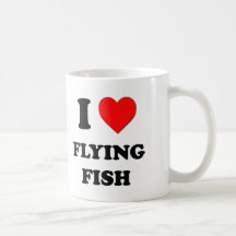 Amo el pez volador tazas de café