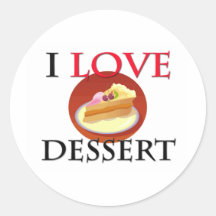 Amo el postre etiqueta redonda