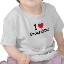 Amo el protestar del personalizado del corazón per camiseta