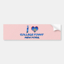 Amo el punto de la universidad, Nueva York Etiqueta De Parachoque