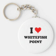 Amo el punto Michigan del pescado blanco Llaveros