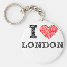 Amo el recuerdo del bosquejo de Londres Llavero Personalizado