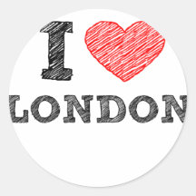 Amo el recuerdo del bosquejo de Londres Pegatinas Redondas