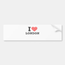 Amo el recuerdo del bosquejo de Londres Etiqueta De Parachoque