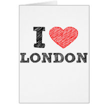 Amo el recuerdo del bosquejo de Londres Tarjetón