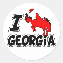 Amo el rodeo Georgia Etiqueta Redonda