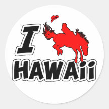 Amo el rodeo Hawaii Etiquetas Redondas