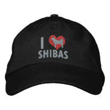 Amo el rosa de Shibas Gorros Bordados