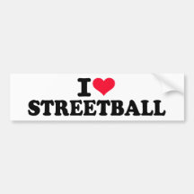 Amo el streetball pegatina de parachoque