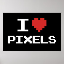 Amo el videojugador retro pixelated los pixeles 8b impresiones