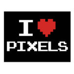 Amo el videojugador retro pixelated los pixeles 8b postal