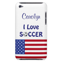 Amo fútbol/la bandera para mujer/de los chicas Tea Barely There iPod Protector