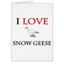 Amo gansos de nieve tarjetas