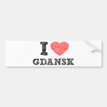 Amo Gdansk Etiqueta De Parachoque