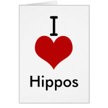 Amo hipopótamos (del corazón) tarjeta