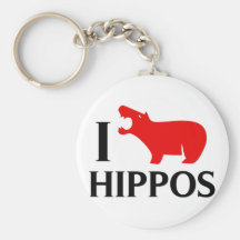 Amo hipopótamos llaveros personalizados