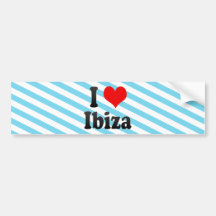 Amo Ibiza, España. Yo Encanta Ibiza, España Pegatina De Parachoque