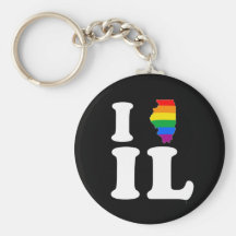 AMO ILLINOIS GAY - BLANCO - .PNG LLAVERO