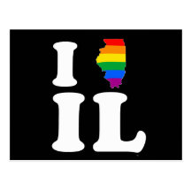 AMO ILLINOIS GAY - BLANCO - .PNG TARJETAS POSTALES