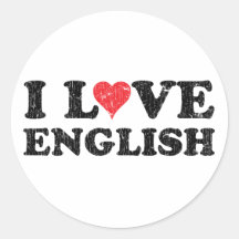 Amo inglés pegatina
