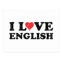 Amo inglés tarjeta postal